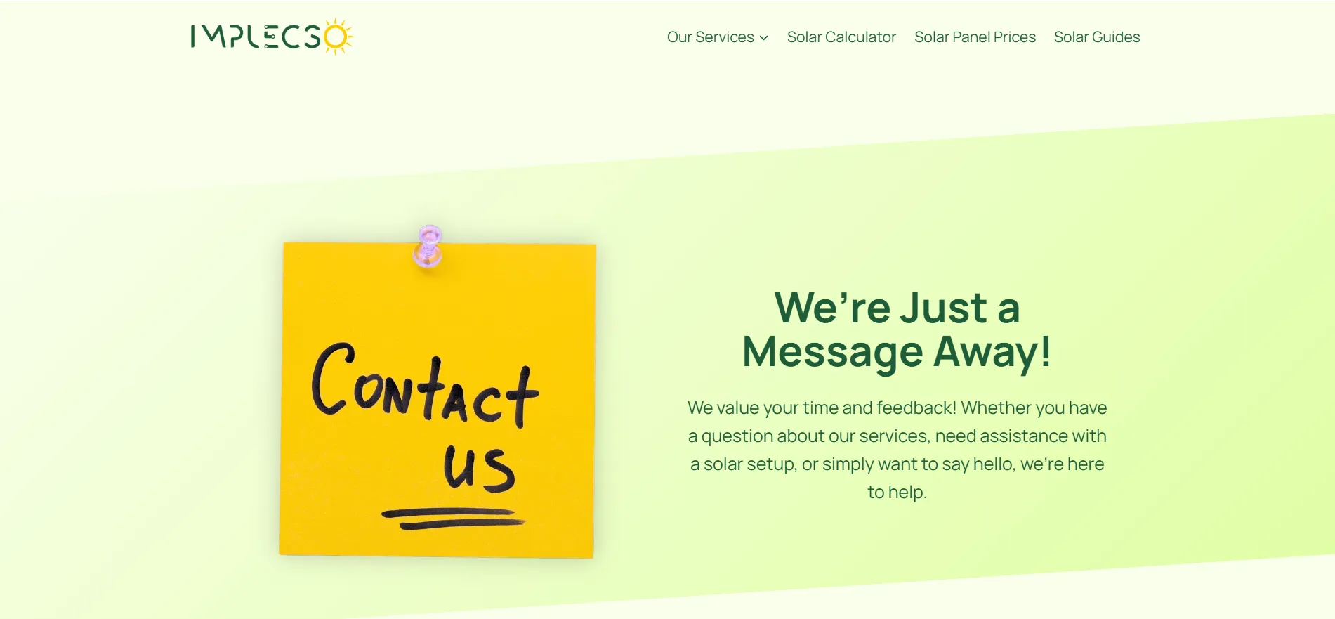 Implecso Contact Page
